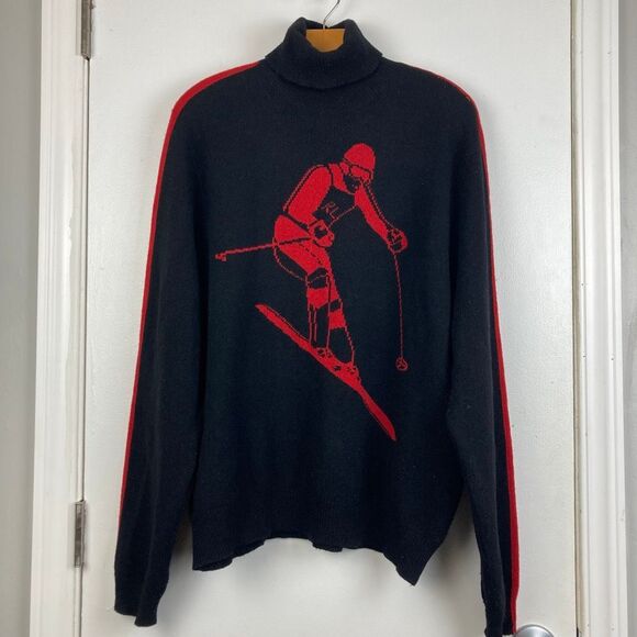 Vintage RARE Polo Ralph Lauren Turtleneck Sweater 100% Lambswool Suicide Skier - Picture 1 of 13